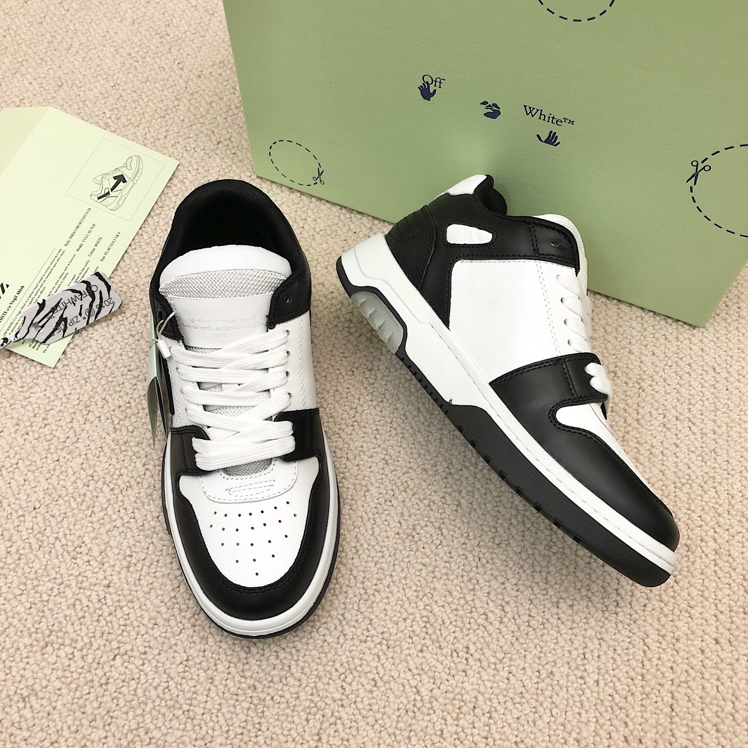 OFF-WHITE Out Of Office OOO Low Tops White Black White - vstockx