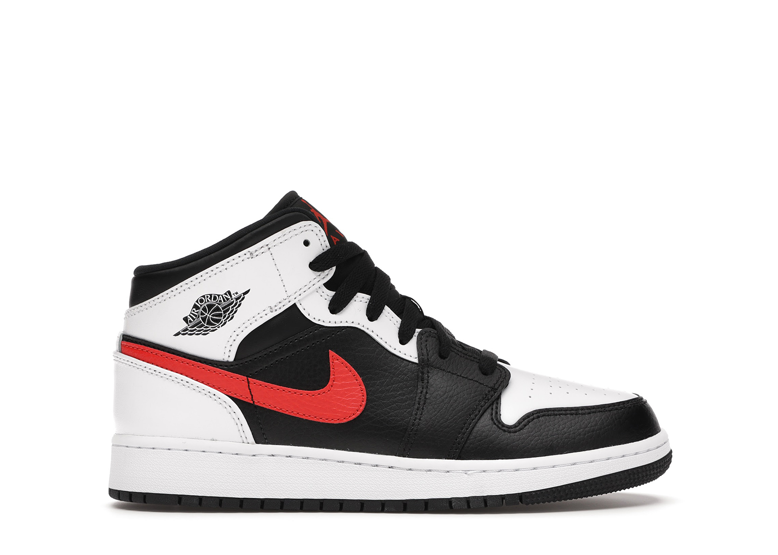 Jordan 1 Mid White Black Chile Red (GS) - vstockx