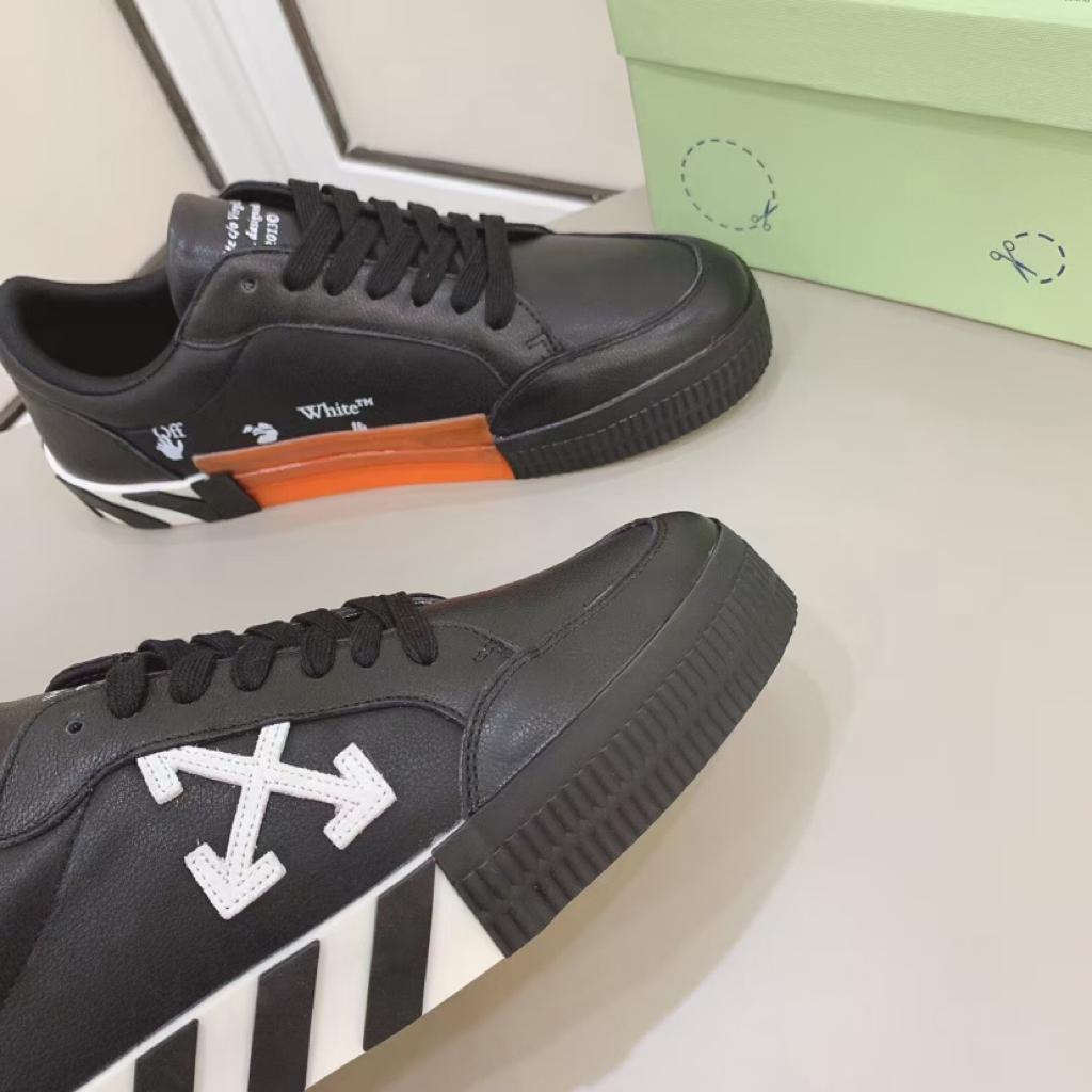 OFF-WHITE Vulc Low Leather Black White FW21 - vstockx