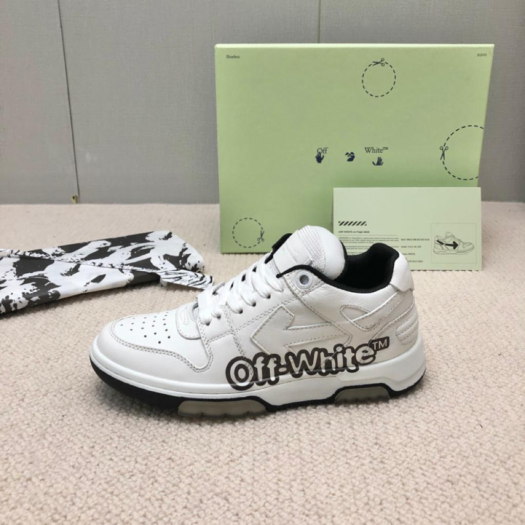 OFF-WHITE Out Of Office OOO Low Tops Off-White White Black - vstockx