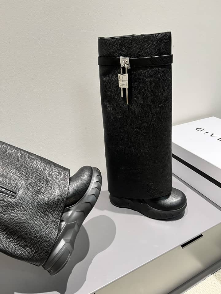 Givenchy Women Shark Lock Boots In Strass Black - vstockx