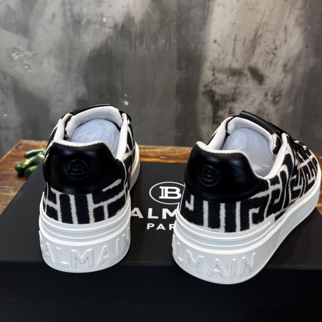 Balmain B-Court Low-Top Jacquard - vstockx