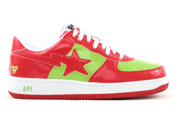 A Bathing Ape Bape Sta Low Baby Milo Red Green - vstockx