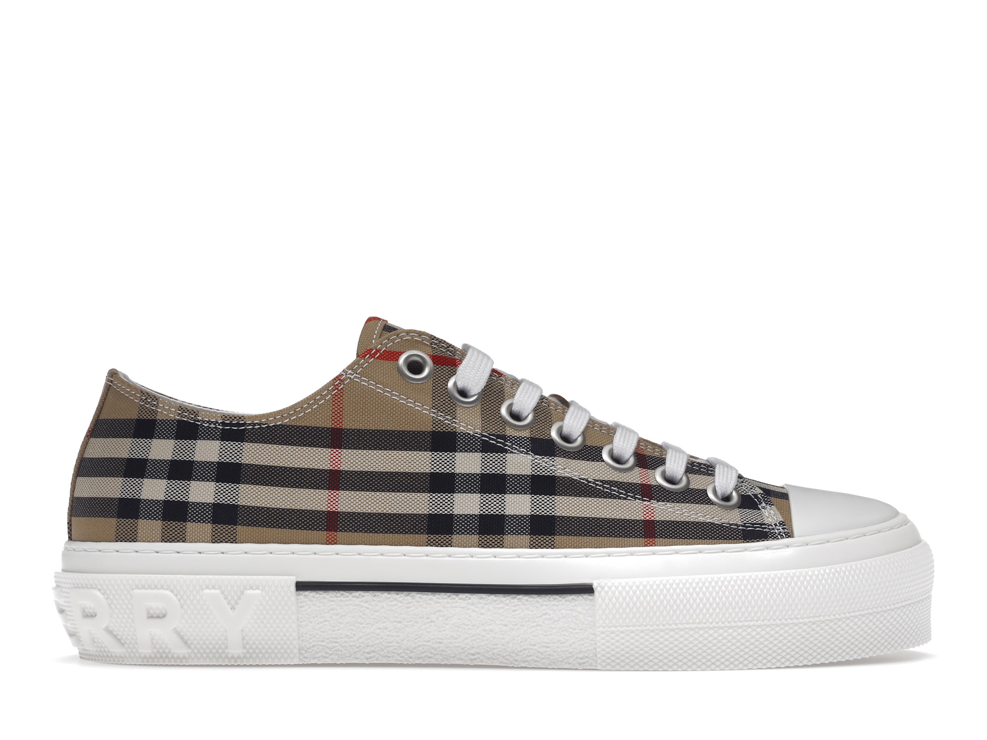 Burberry Vintage Check Cotton Sneakers Archive Beige White - vstockx