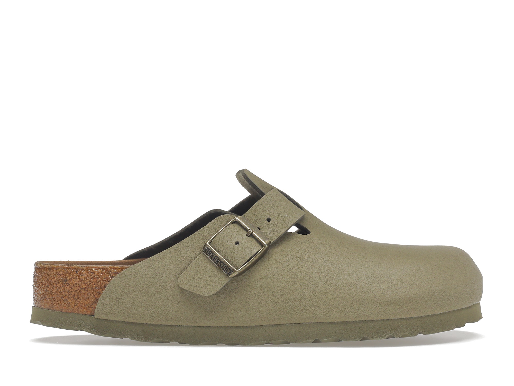Birkenstock Boston Vegan Birkibuc Khaki - vstockx