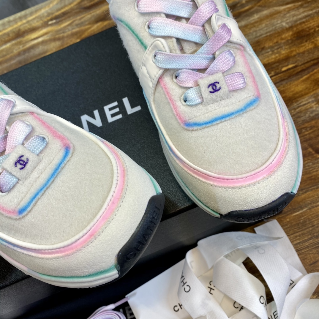 Chanel Fabric & Suede Calfskin Low Top Sneaker 40 - vstockx