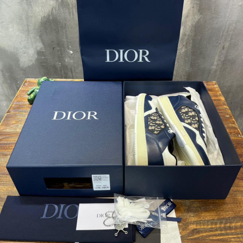 Dior B27 Low Blue Cream Dior Gray Beige Black Dior Oblique Jacquard - vstockx