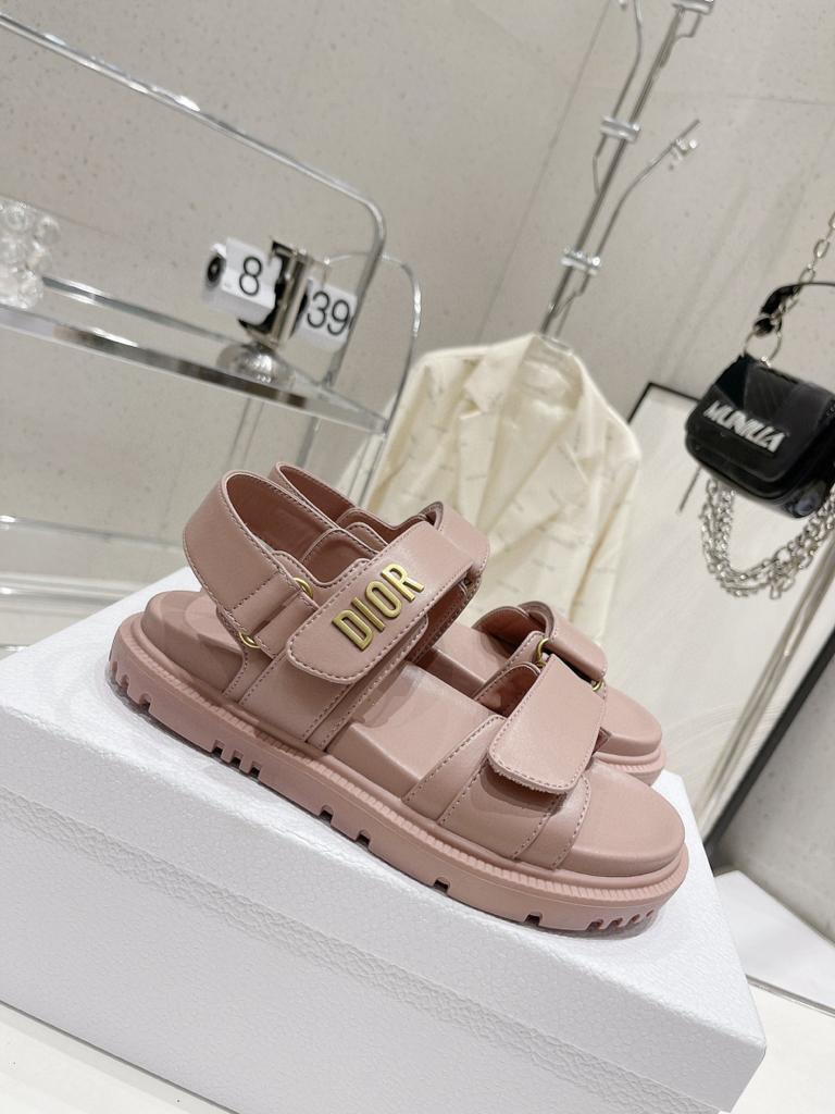 DIOR DIORACT SANDAL Pink Lambskin - vstockx