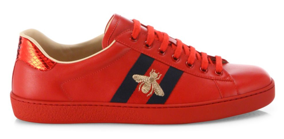 Gucci Ace Embroidered Bee - vstockx