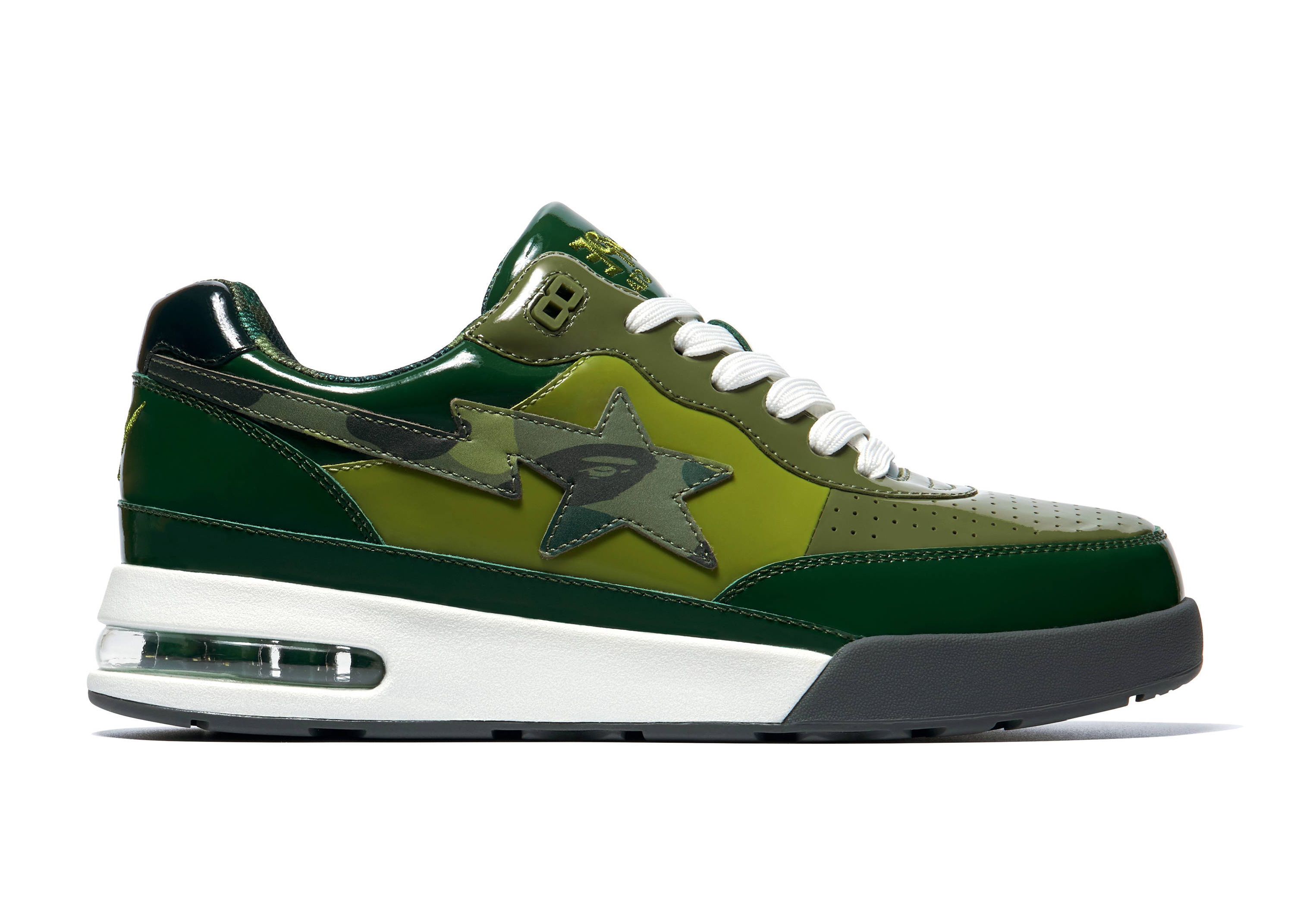 A Bathing Ape Bape Road Sta Patent Leather Green (2022) - vstockx