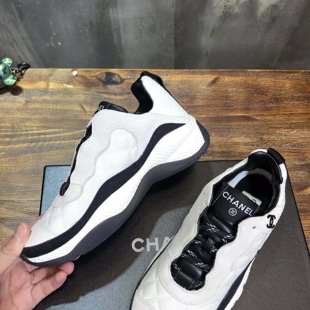 Chanel Fabric & Suede Calfskin Low Top Sneaker 24 - vstockx