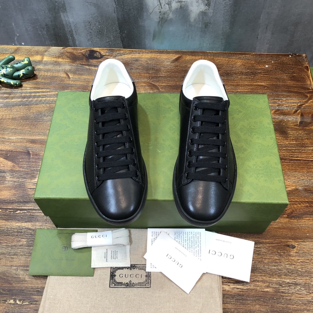Gucci Ace Perforated Interlocking G Black - vstockx