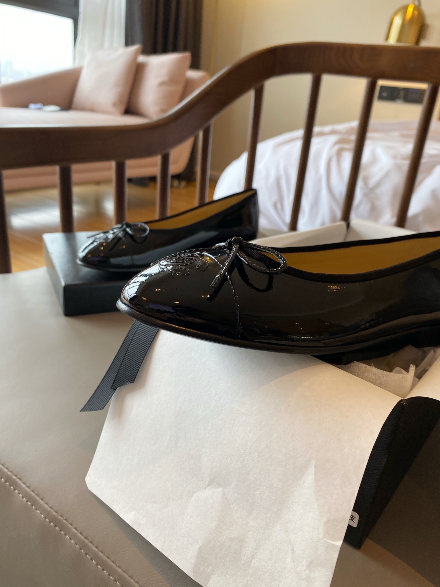 Chanel Ballerinas Fabric & Grosgrain 5 - vstockx