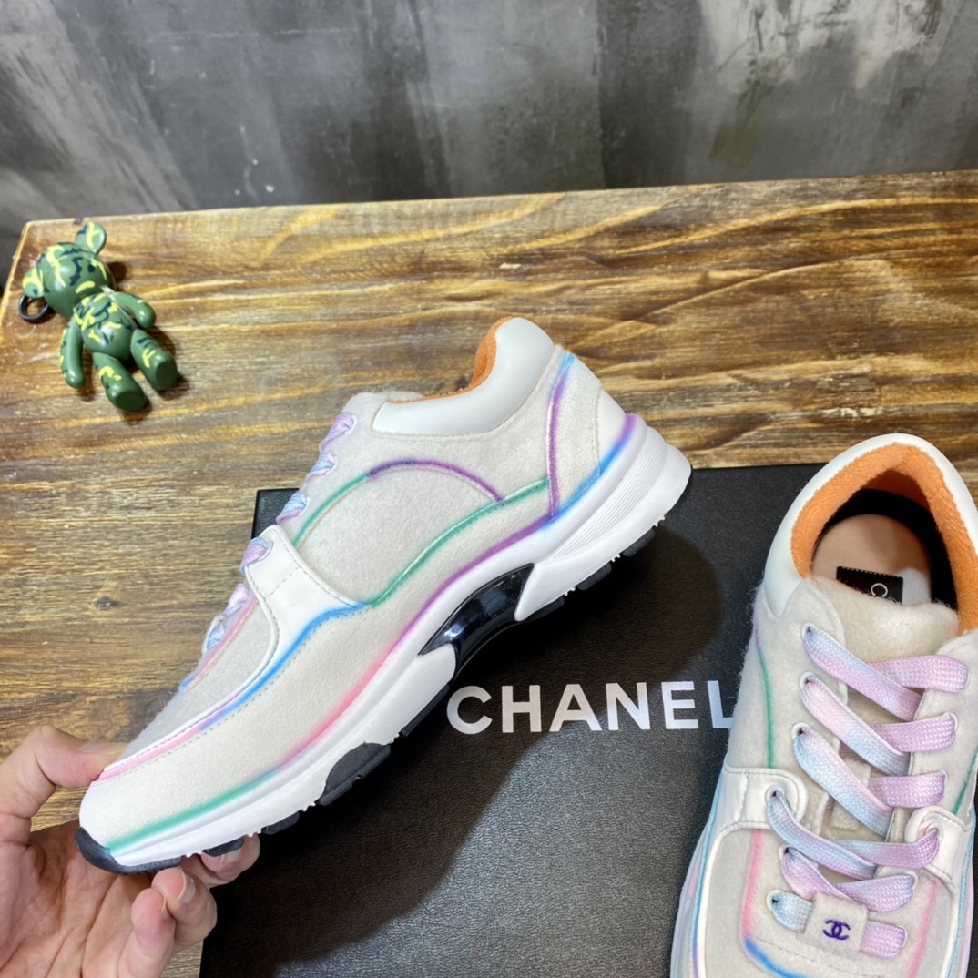 Chanel Fabric & Suede Calfskin Low Top Sneaker 40 - vstockx