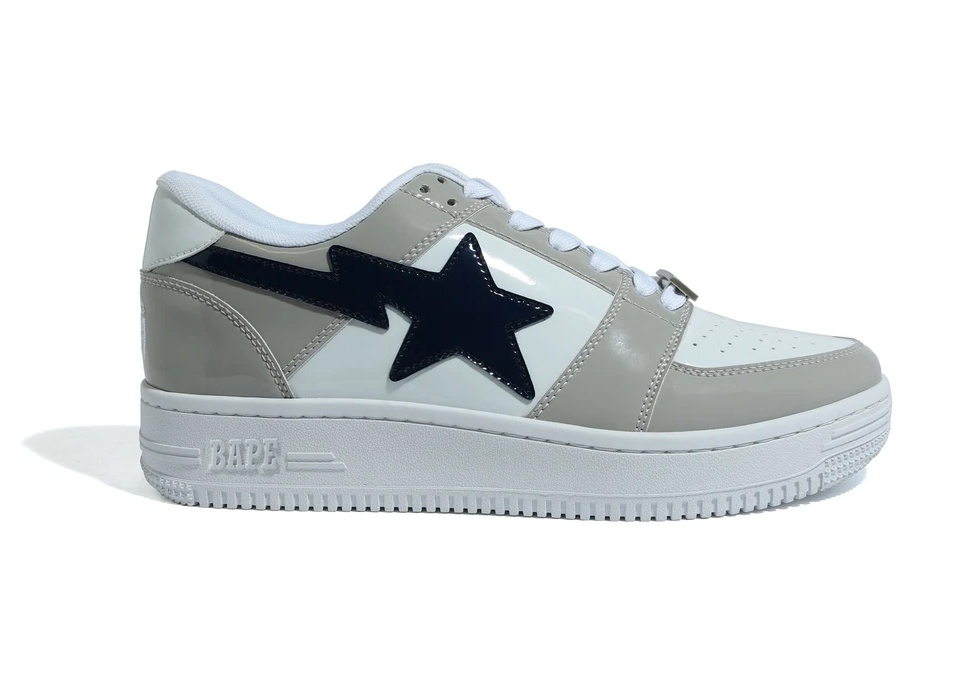 A Bathing Ape Bape Sta Low White Grey - vstockx