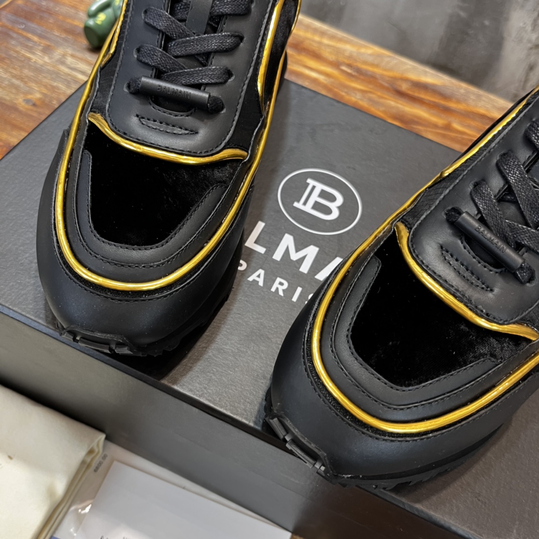 Balmain Velvet nylon and mesh low-top Racer sneaker 19 - vstockx