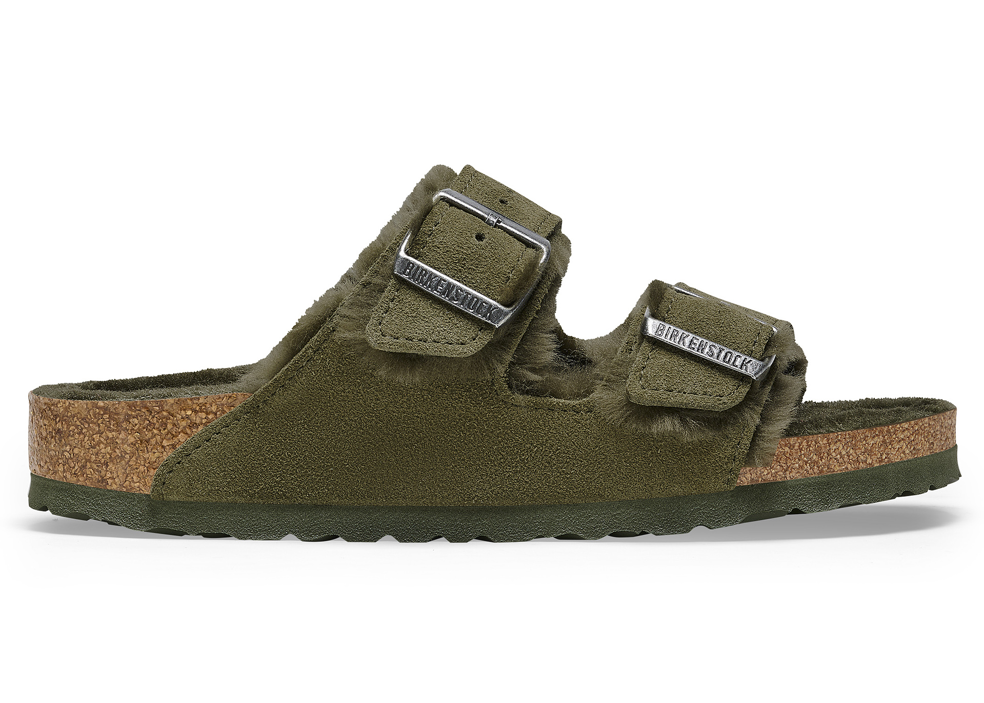 Birkenstock Arizona Shearling Suede Thyme - vstockx