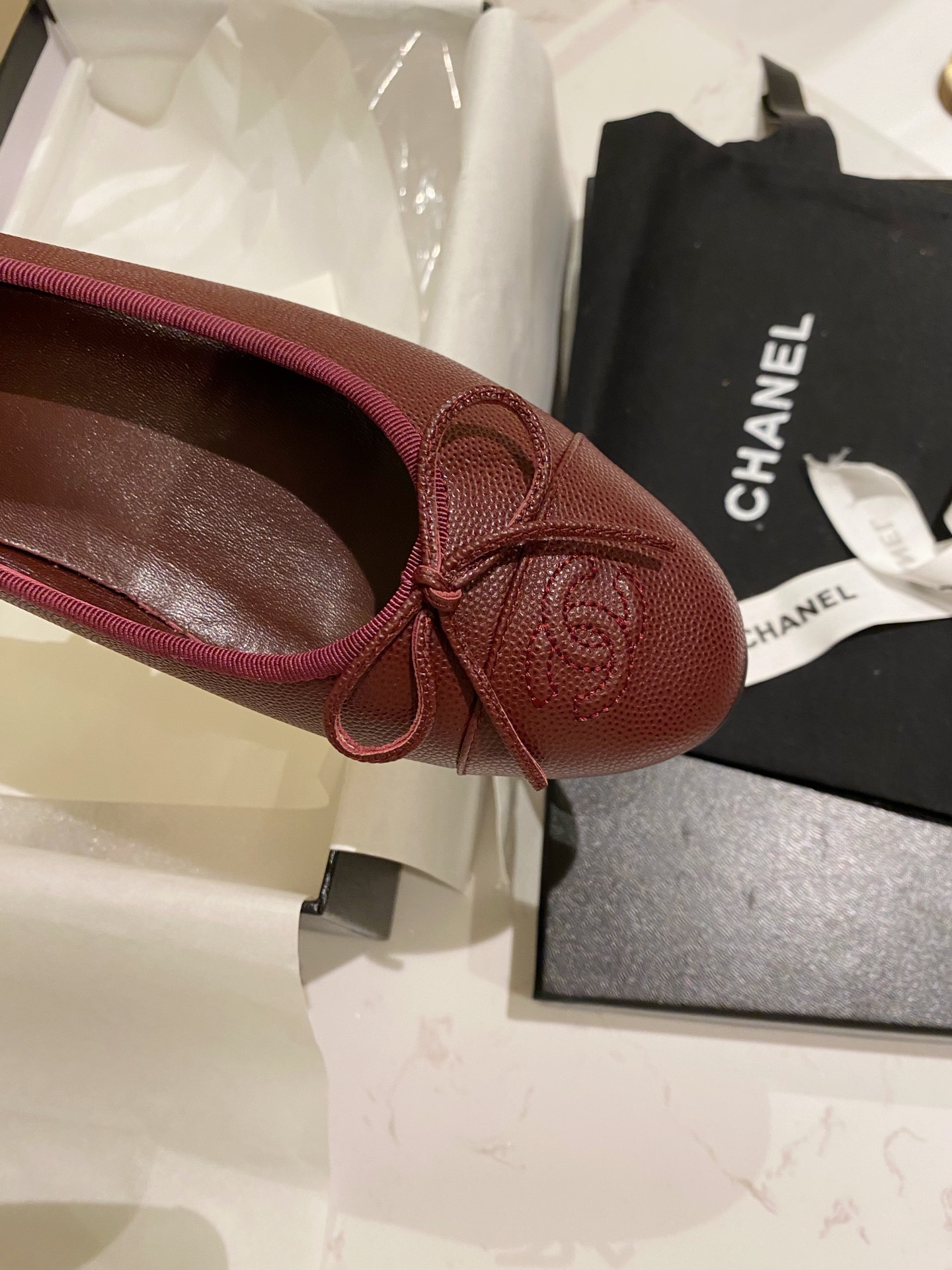 Chanel Ballerinas Fabric & Grosgrain 10 - vstockx