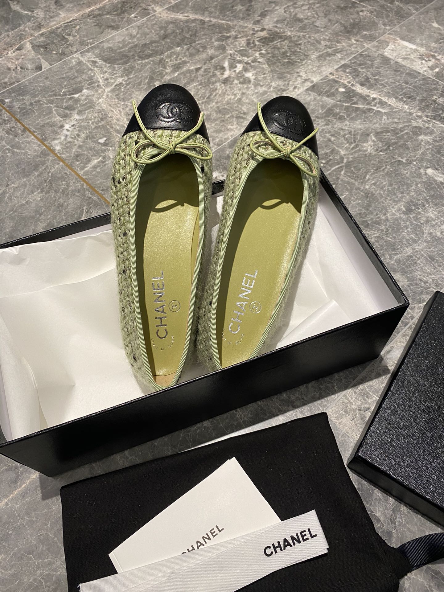 Chanel Ballerinas Fabric & Grosgrain 37 - vstockx
