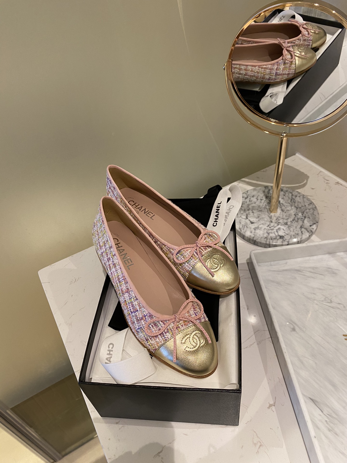 Chanel Ballerinas Fabric & Grosgrain 34 - vstockx