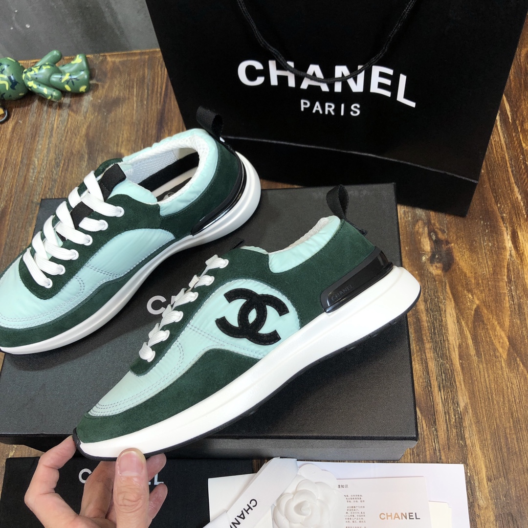 Chanel Fabric & Suede Calfskin Low Top Sneaker 34 - vstockx