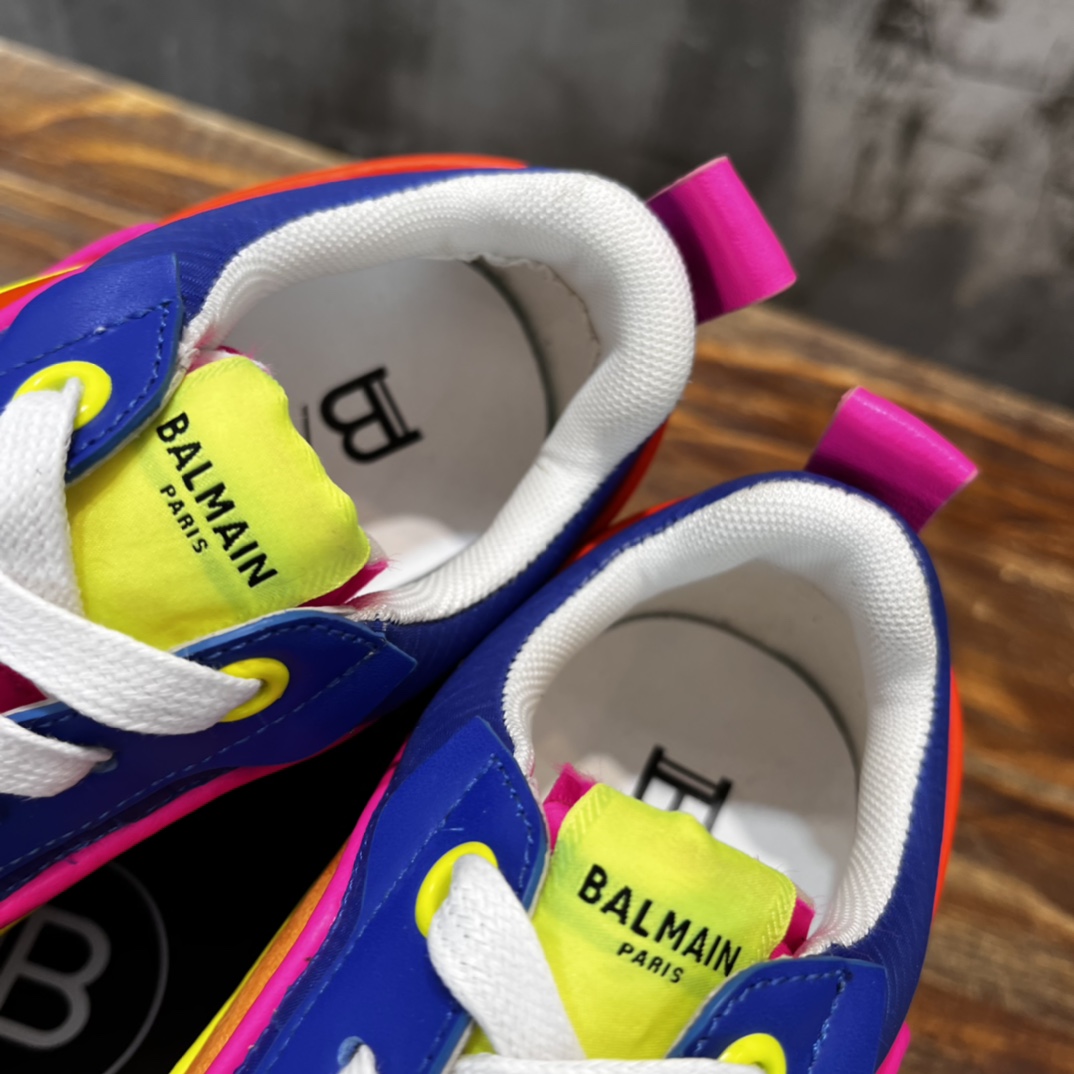 Balmain Velvet nylon and mesh low-top Racer sneaker 21 - vstockx