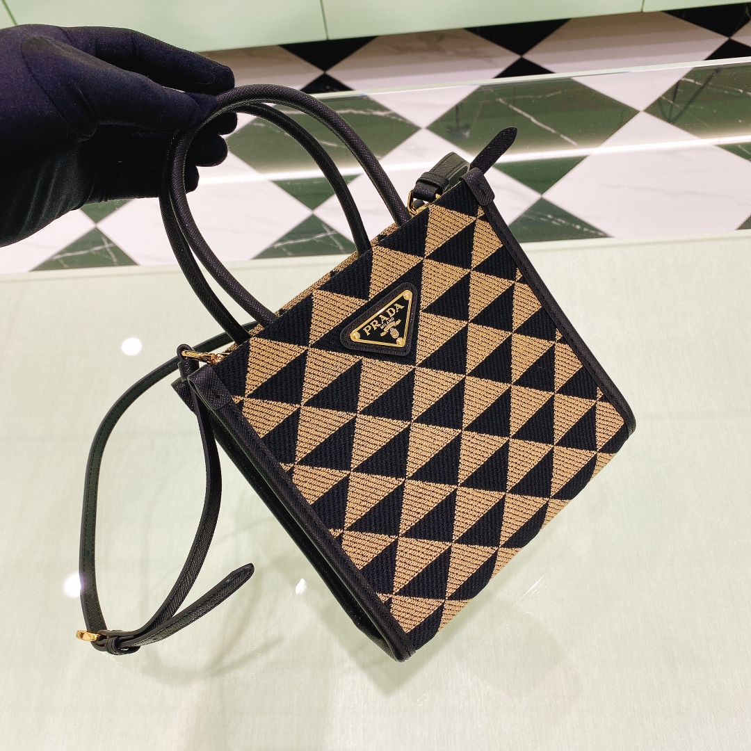 handbags prada 1BA355 size:19*6*17cm - vstockx