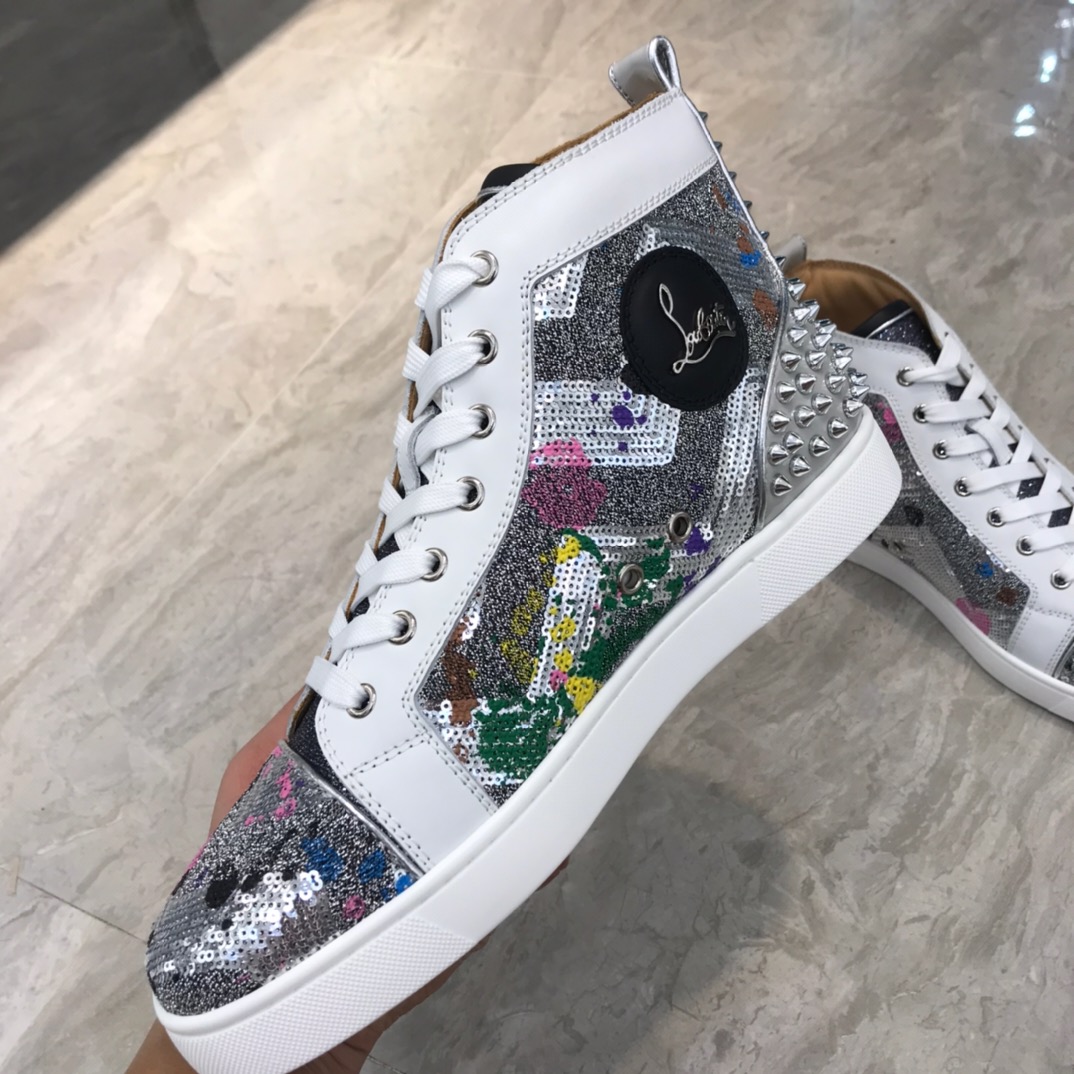 Christian Louboutin Louis Junior Spikes Orlato Flat Sneakers 28 - vstockx