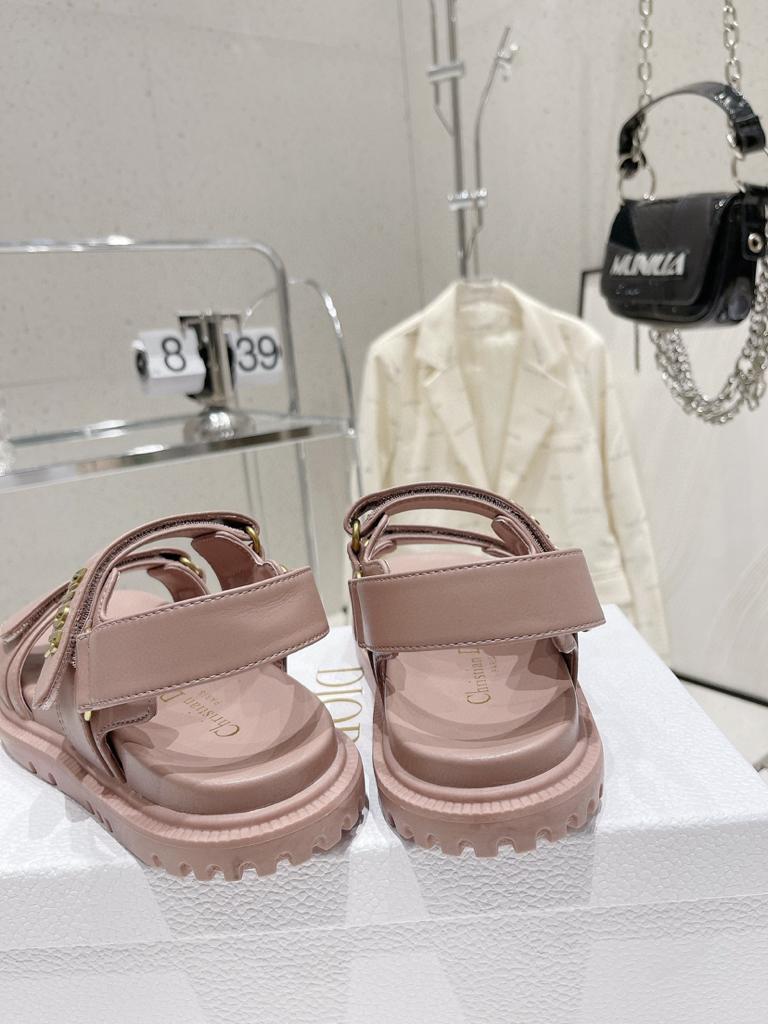 DIOR DIORACT SANDAL Pink Lambskin - vstockx