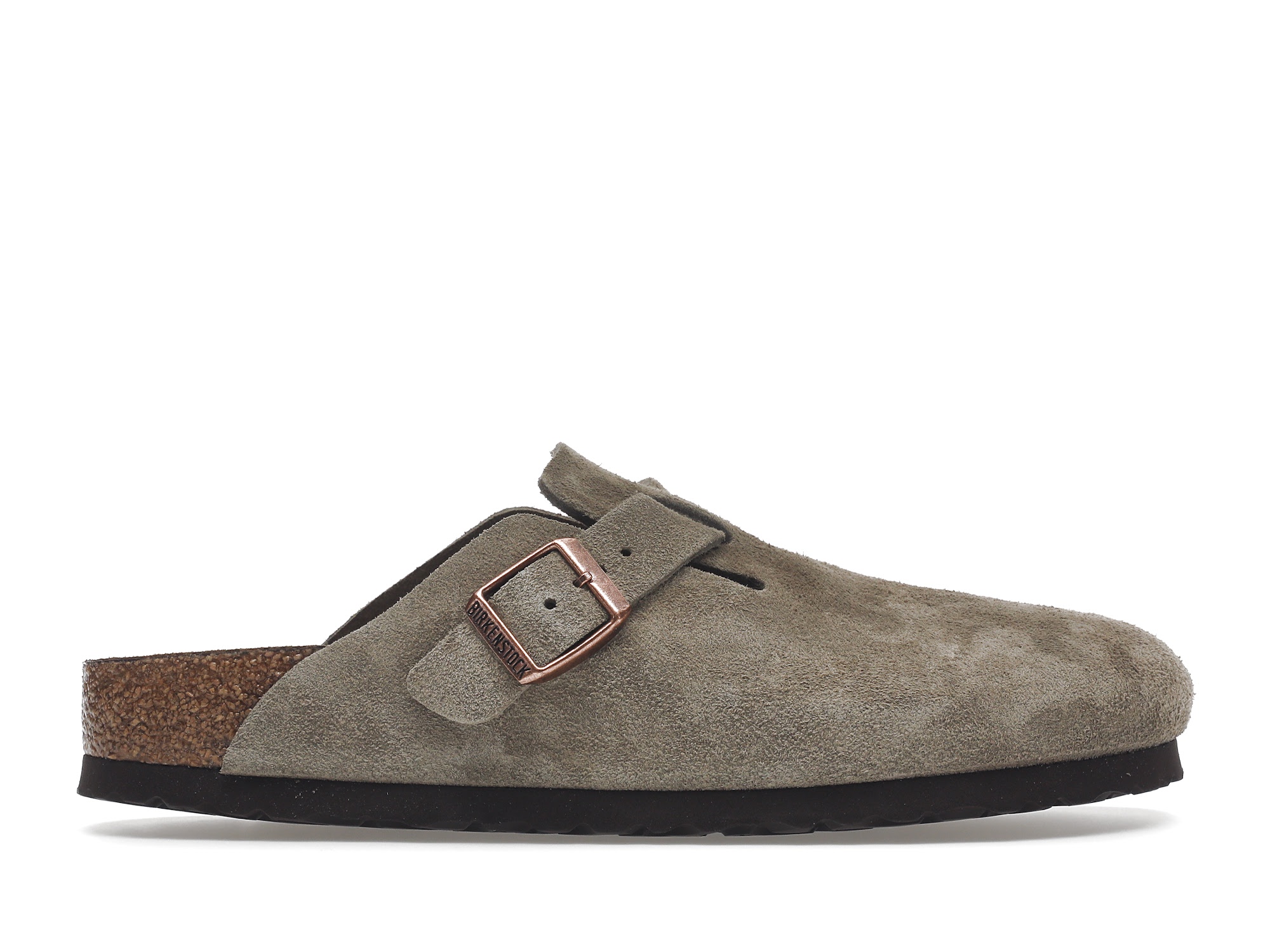 Birkenstock Boston Soft Footbed Suede Taupe (Narrow Fit) - vstockx