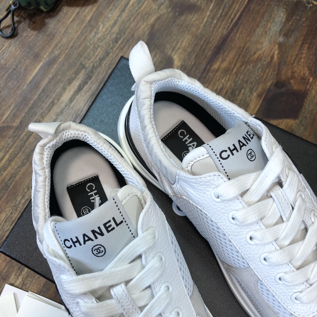 Chanel Fabric & Suede Calfskin Low Top Sneaker 37 - vstockx