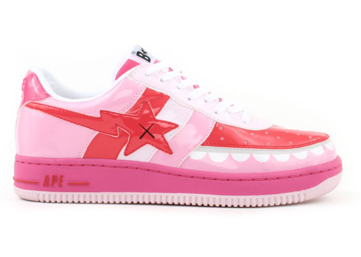 A Bathing Ape Bape Sta KAWS Chompers Pink - vstockx