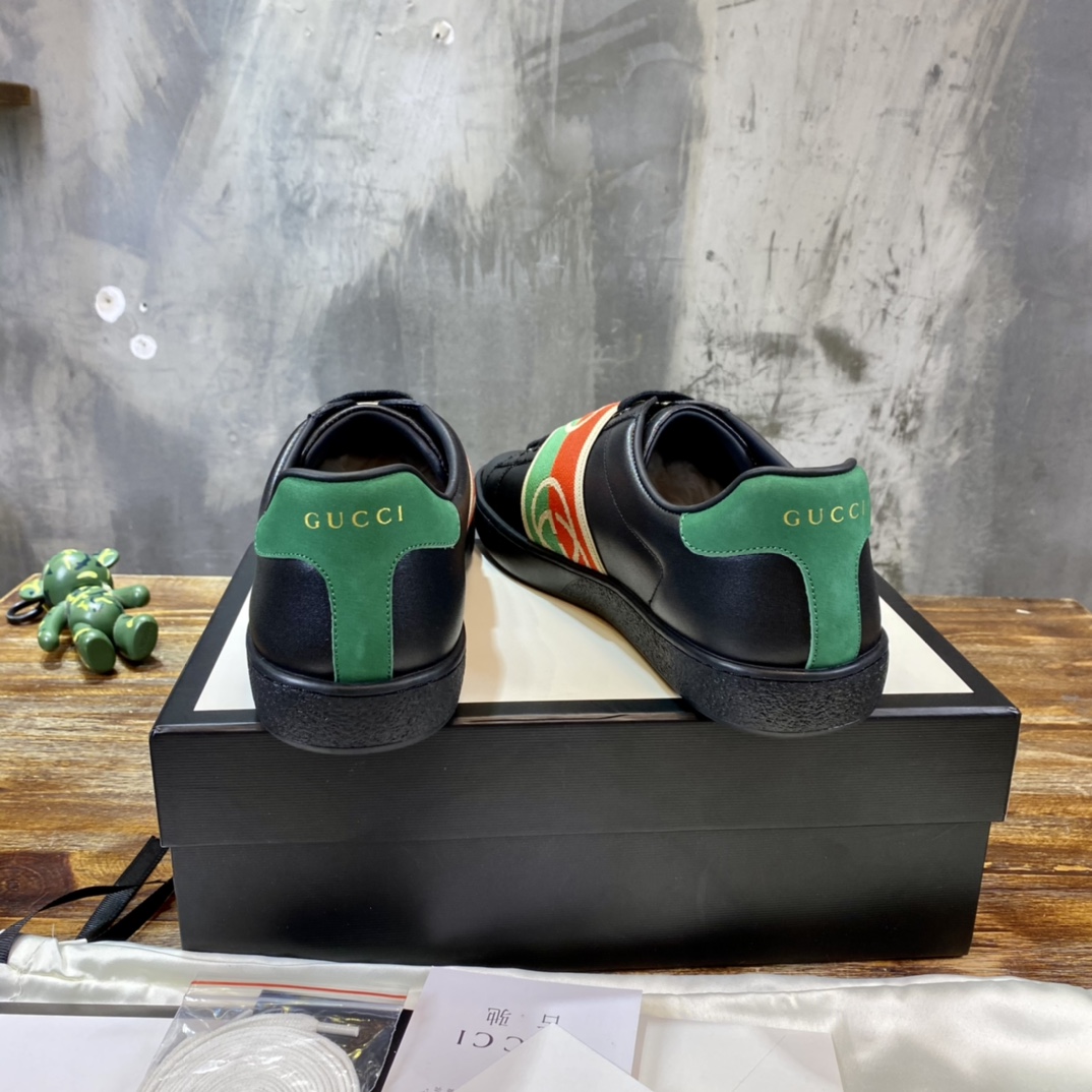 Gucci Ace Elastic Web Interlocking GG Black - vstockx