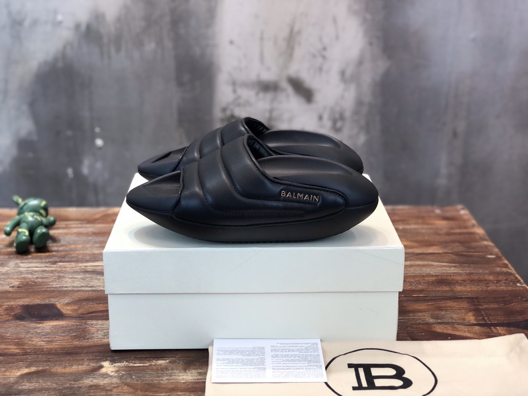 Balmain B-IT Mules Black - vstockx