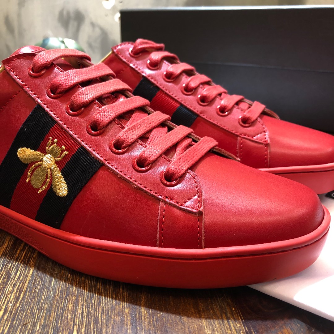 Gucci Ace Embroidered Bee - vstockx
