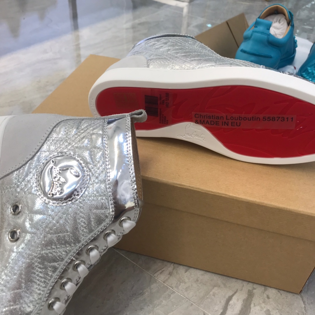 Christian Louboutin Louis Junior Spikes Orlato Flat Sneakers 48 - vstockx