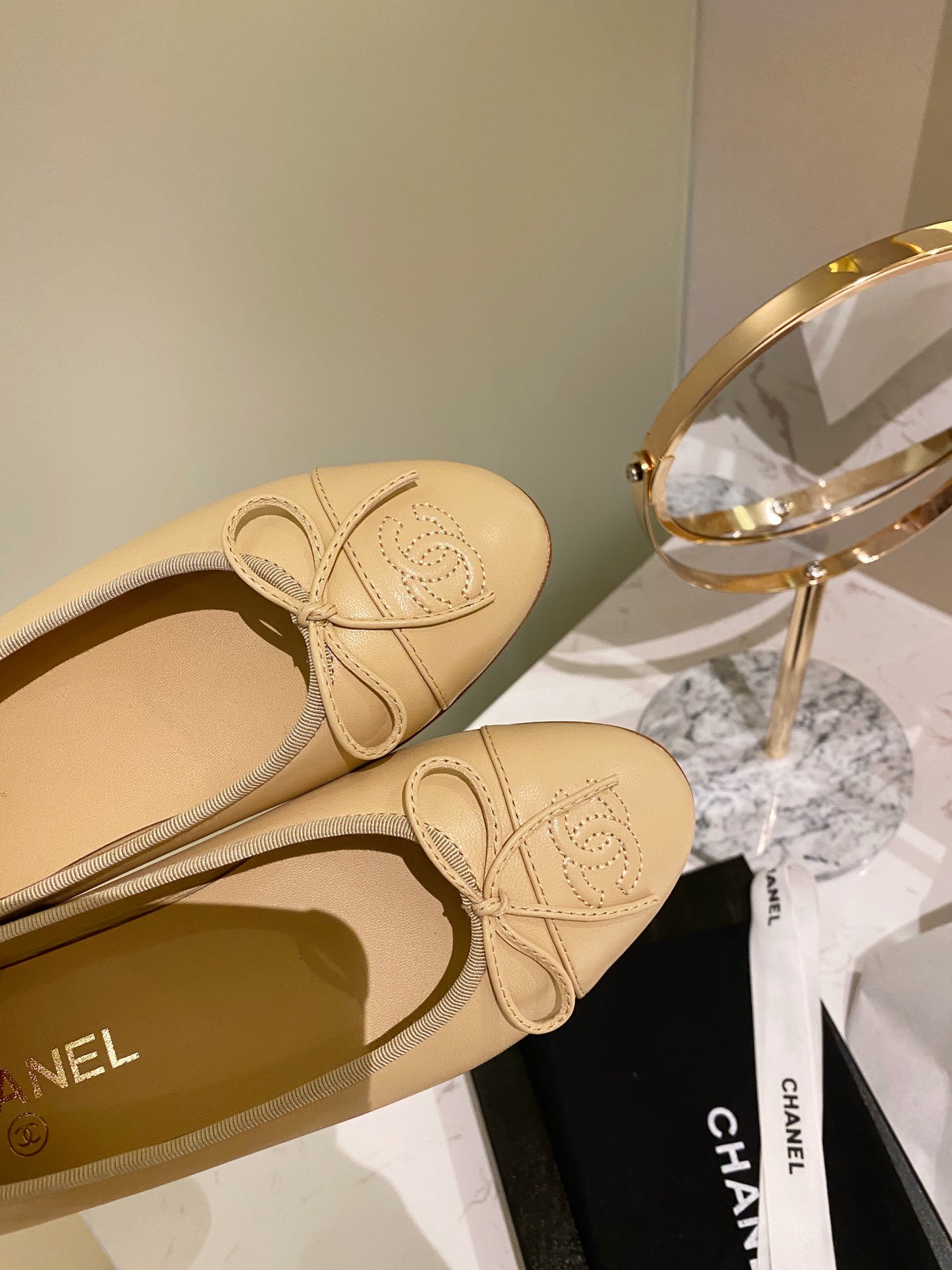 Chanel Ballerinas Fabric & Grosgrain 2 - vstockx