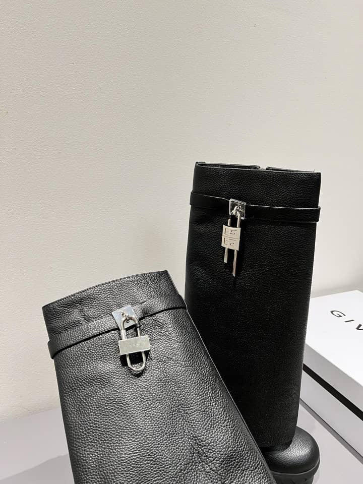 Givenchy Women Shark Lock Boots In Strass Black - vstockx