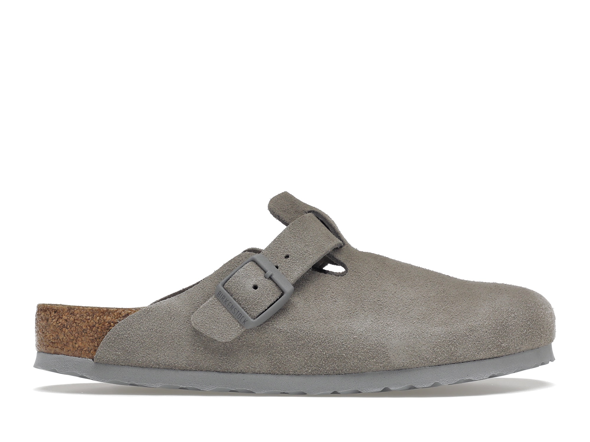 Birkenstock Boston Soft Footbed Suede Stone Coin - vstockx