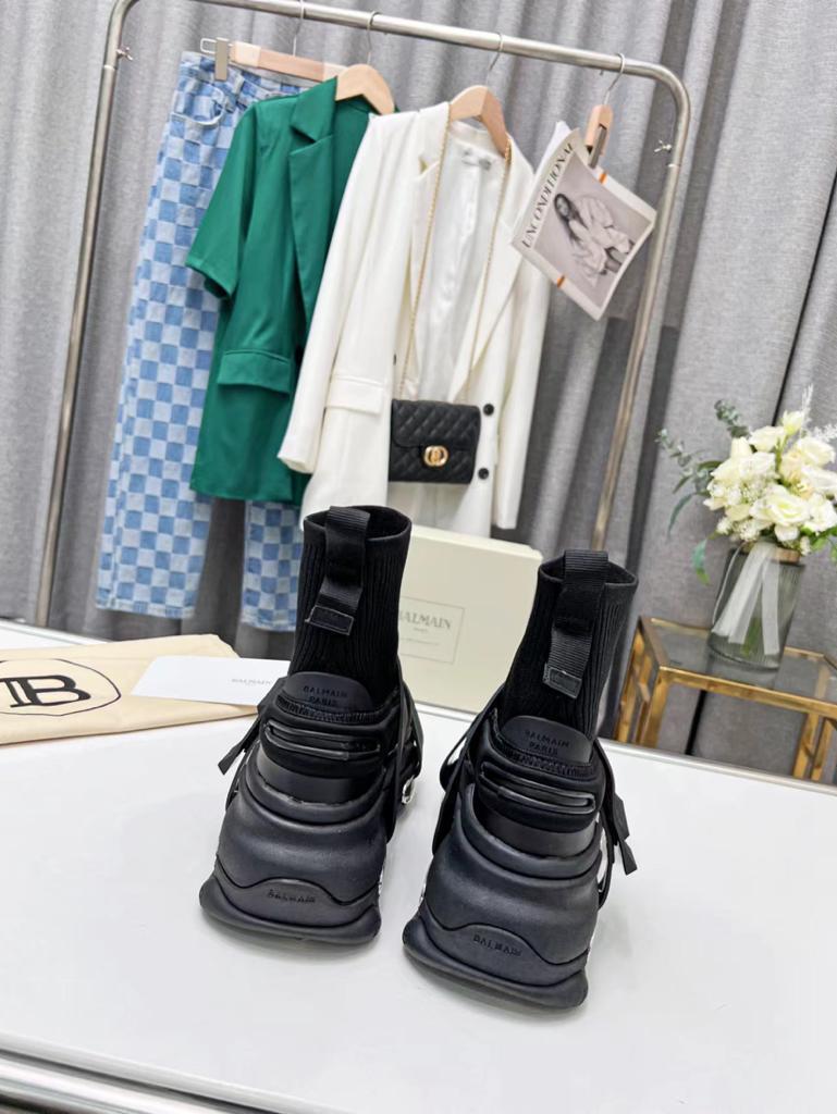 Balmain B-Bold High-Top Black - vstockx