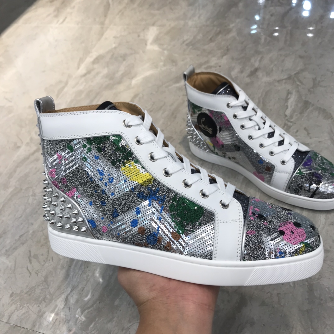 Christian Louboutin Louis Junior Spikes Orlato Flat Sneakers 28 - vstockx