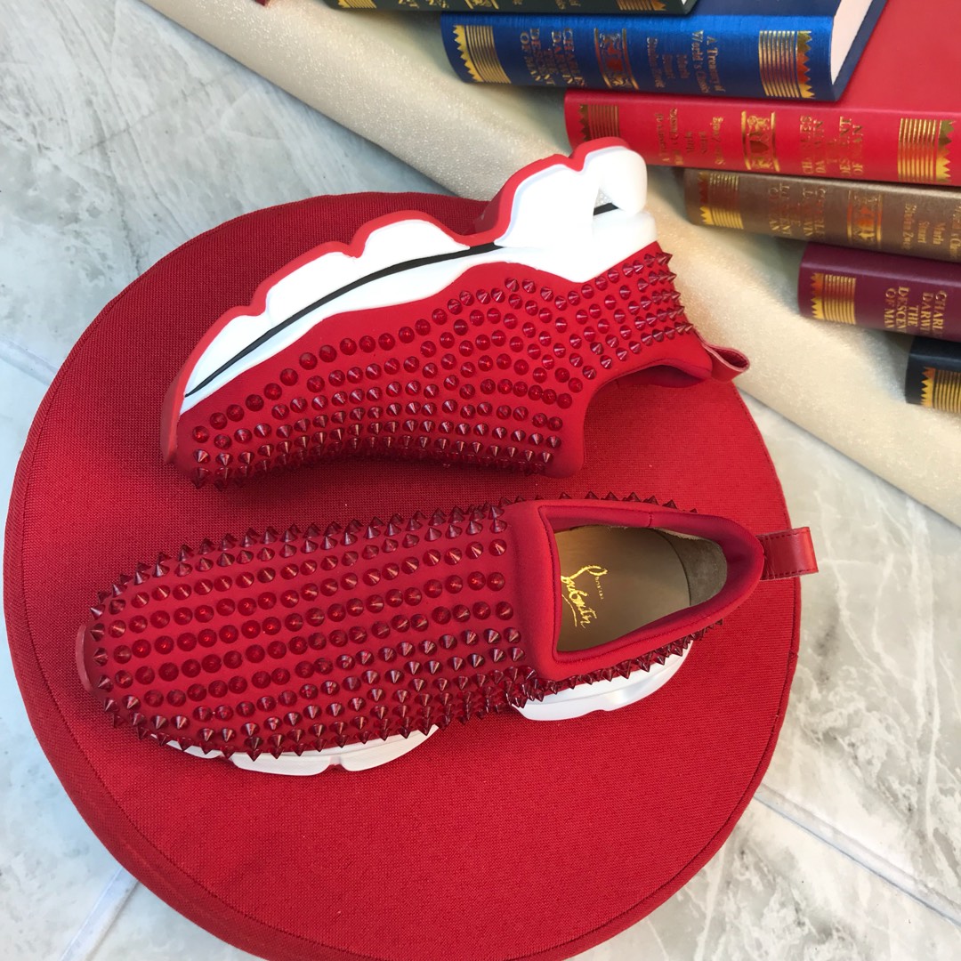 Christian Louboutin Spike Sock Flat Sneakers 3 - vstockx