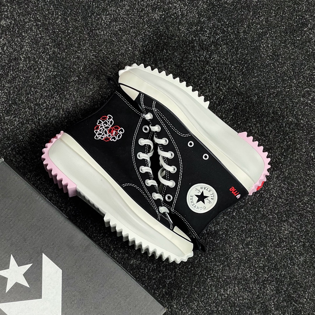 Converse Run Star Hike Hi Black White Red - vstockx