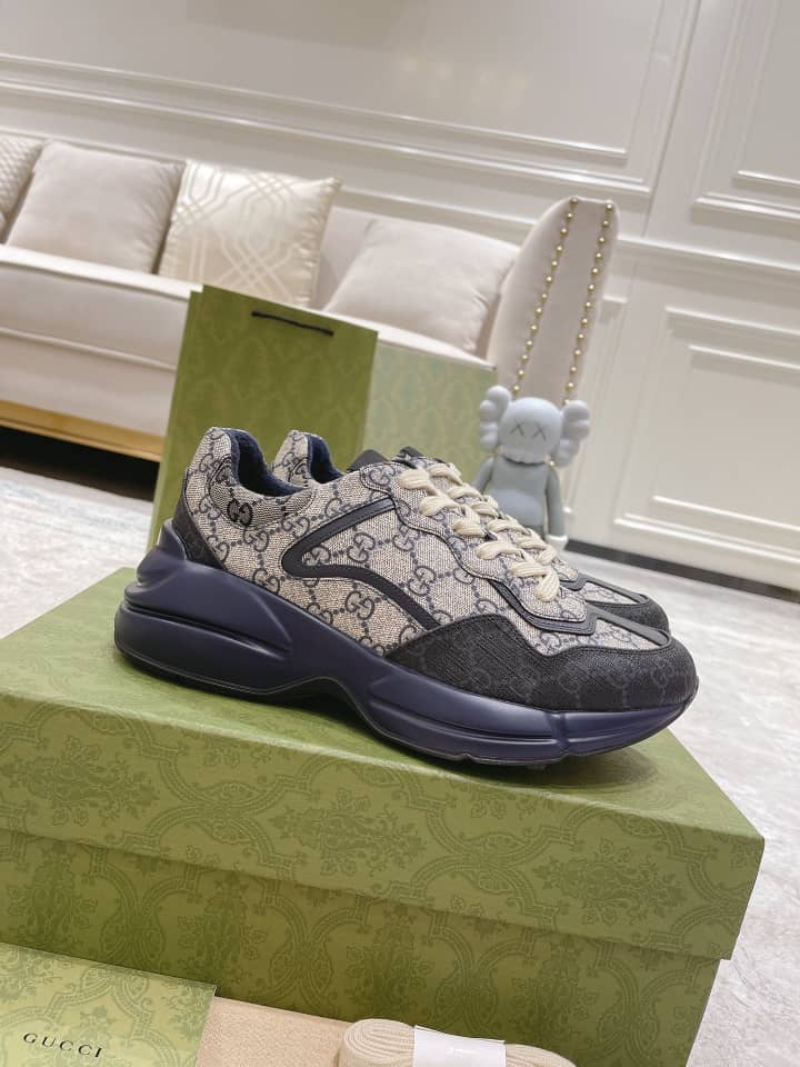 Gucci Rython GG Grey Navy - vstockx