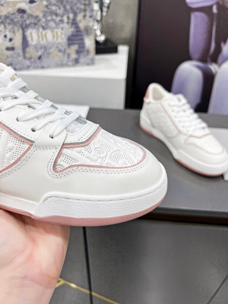 Dior One White and Nude Dior Oblique Perforated Calfskin (Women's) - vstockx