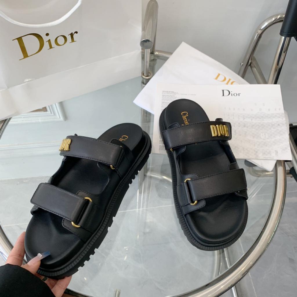 DIOR DIORACT SLIDE Black Lambskin - vstockx