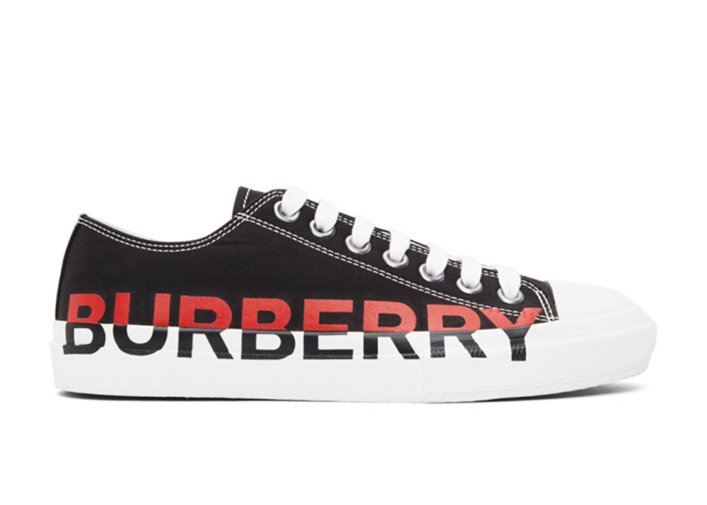 Burberry Logo Print Cotton Black Red White - vstockx