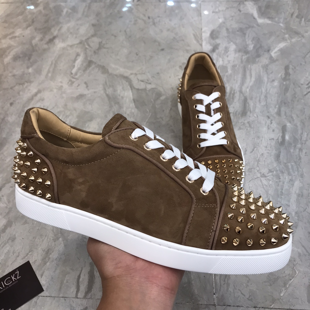 Christian Louboutin Louis Junior Spikes Orlato Flat Sneakers 51 - vstockx