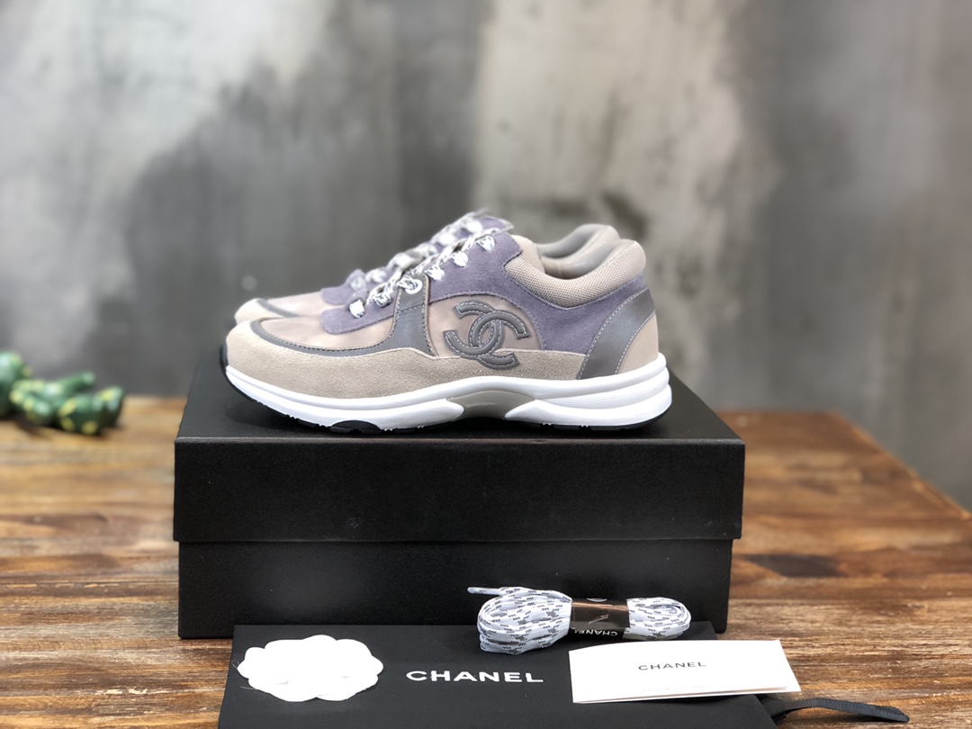 Chanel Fabric & Suede Calfskin Low Top Sneaker 46 - vstockx