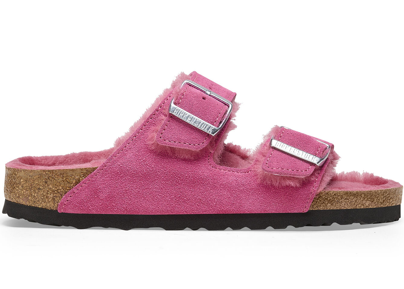 Birkenstock Arizona Shearling Suede Fuchsia Tulip - vstockx